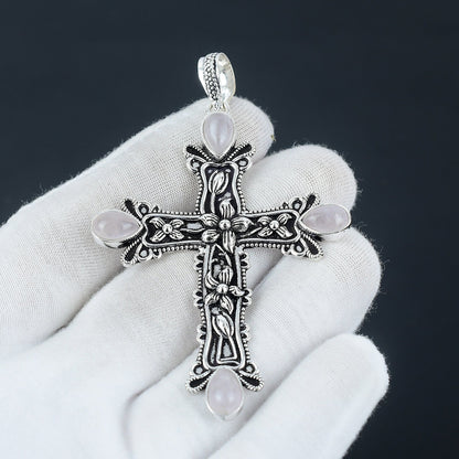 Rose Quartz Cross Pendant