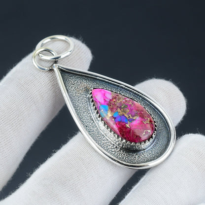 Pink Spiny Oyster Turquoise Gemstone Pendant