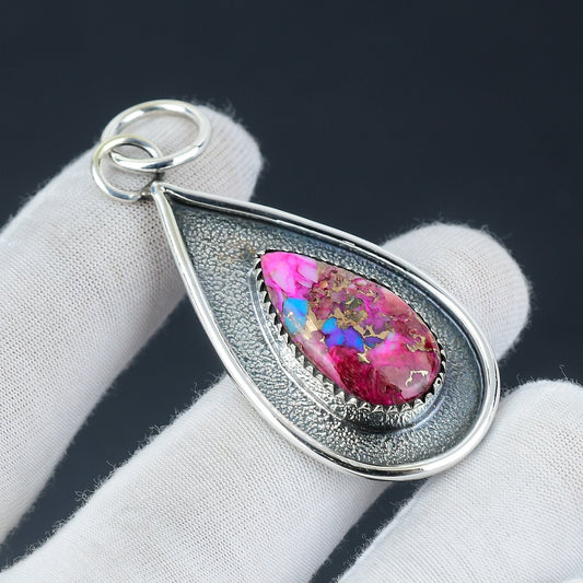 Pink Spiny Oyster Turquoise Gemstone Pendant