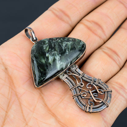 Green Seraphinite Gemstone Pendant