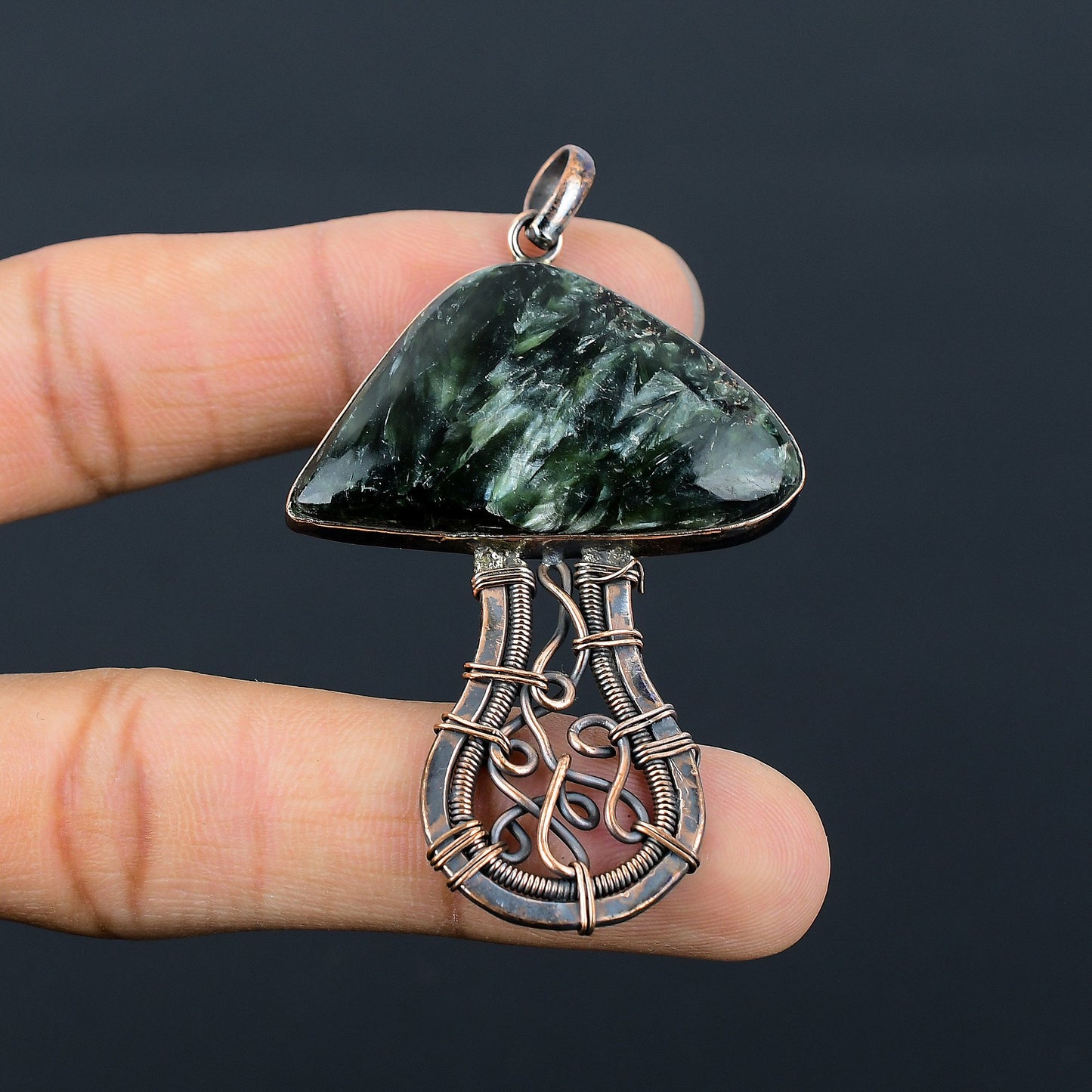 Green Seraphinite Gemstone Pendant