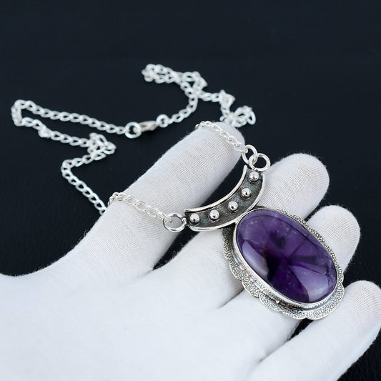 Purple Amethyst Gemstone Necklace