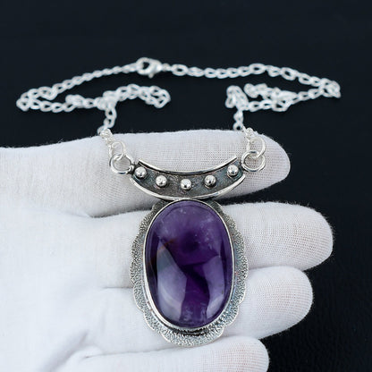 Purple Amethyst Gemstone Necklace