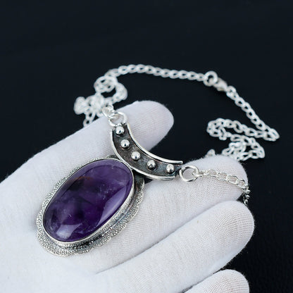 Purple Amethyst Gemstone Necklace