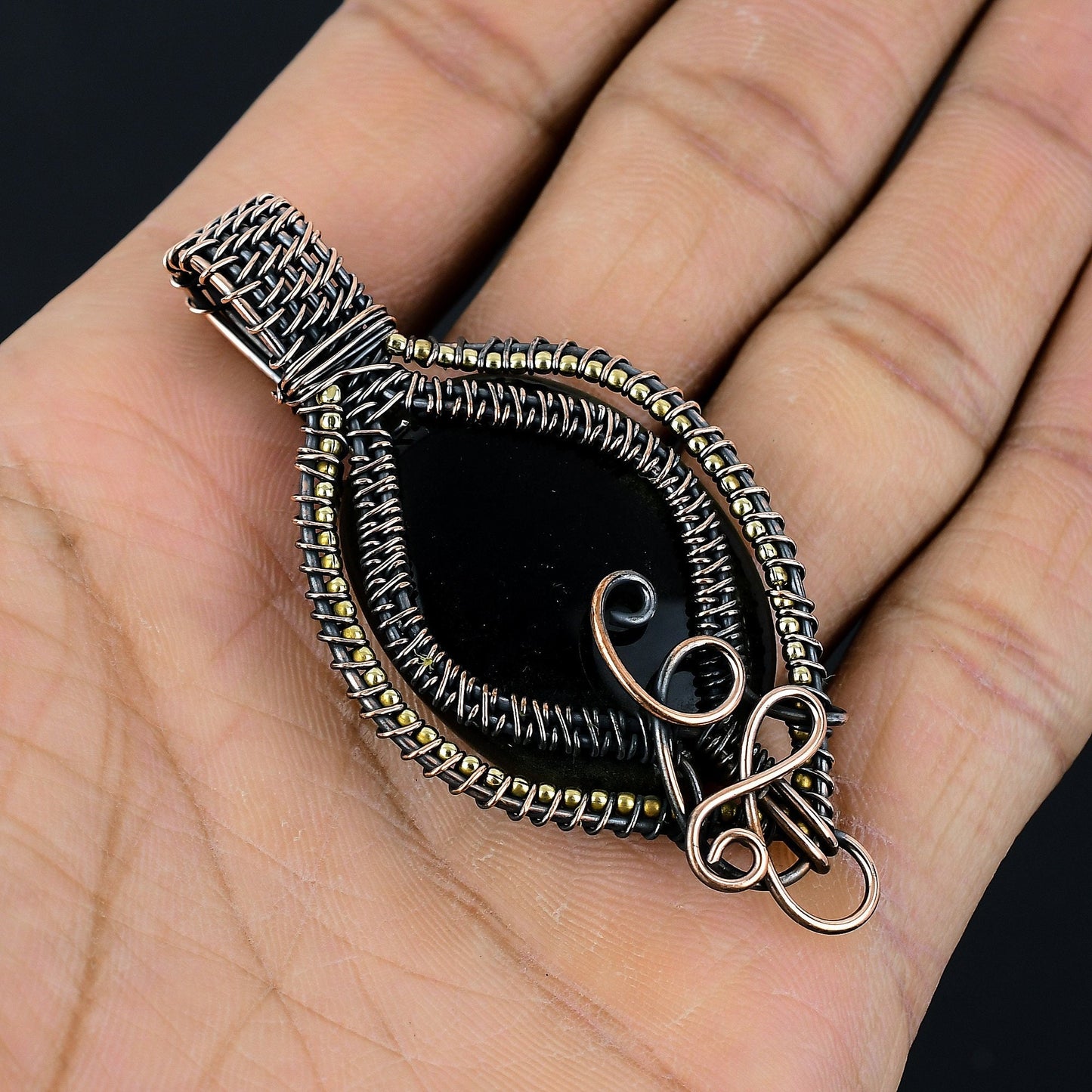Black Onyx Gemstone Pendant