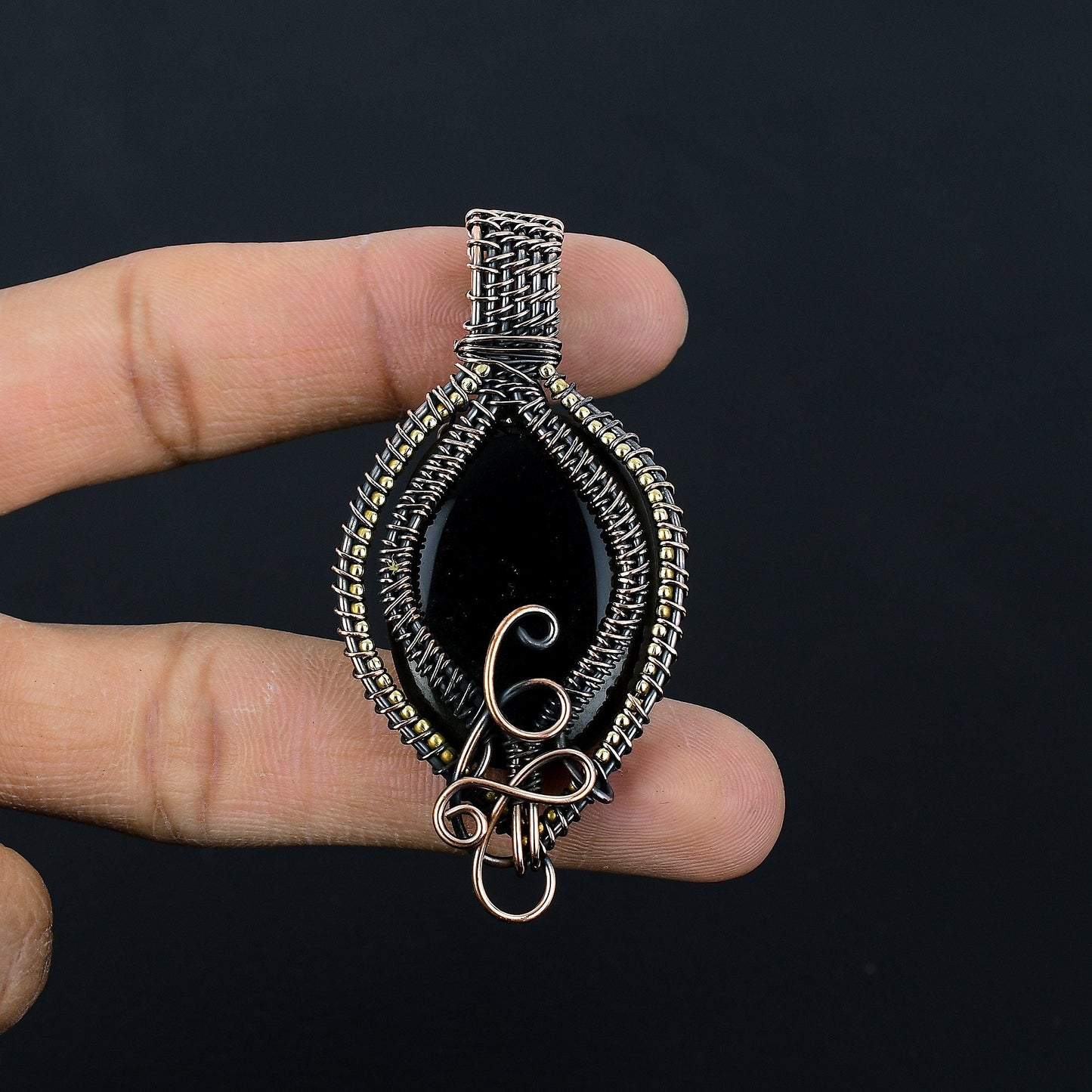 Black Onyx Gemstone Pendant