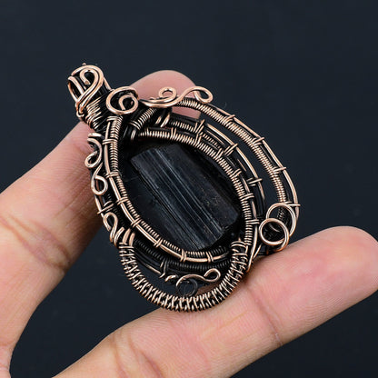 Black Tourmaline Gemstone Pendant