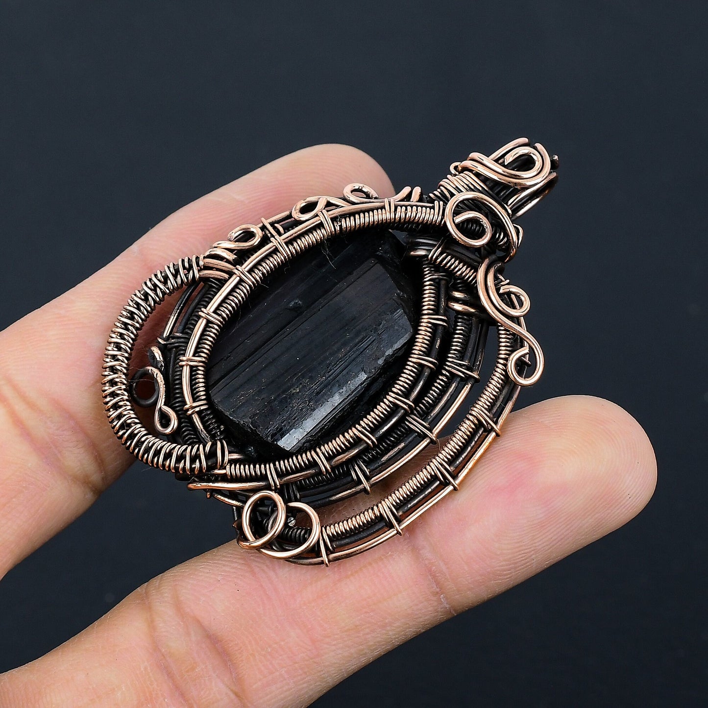 Black Tourmaline Gemstone Pendant