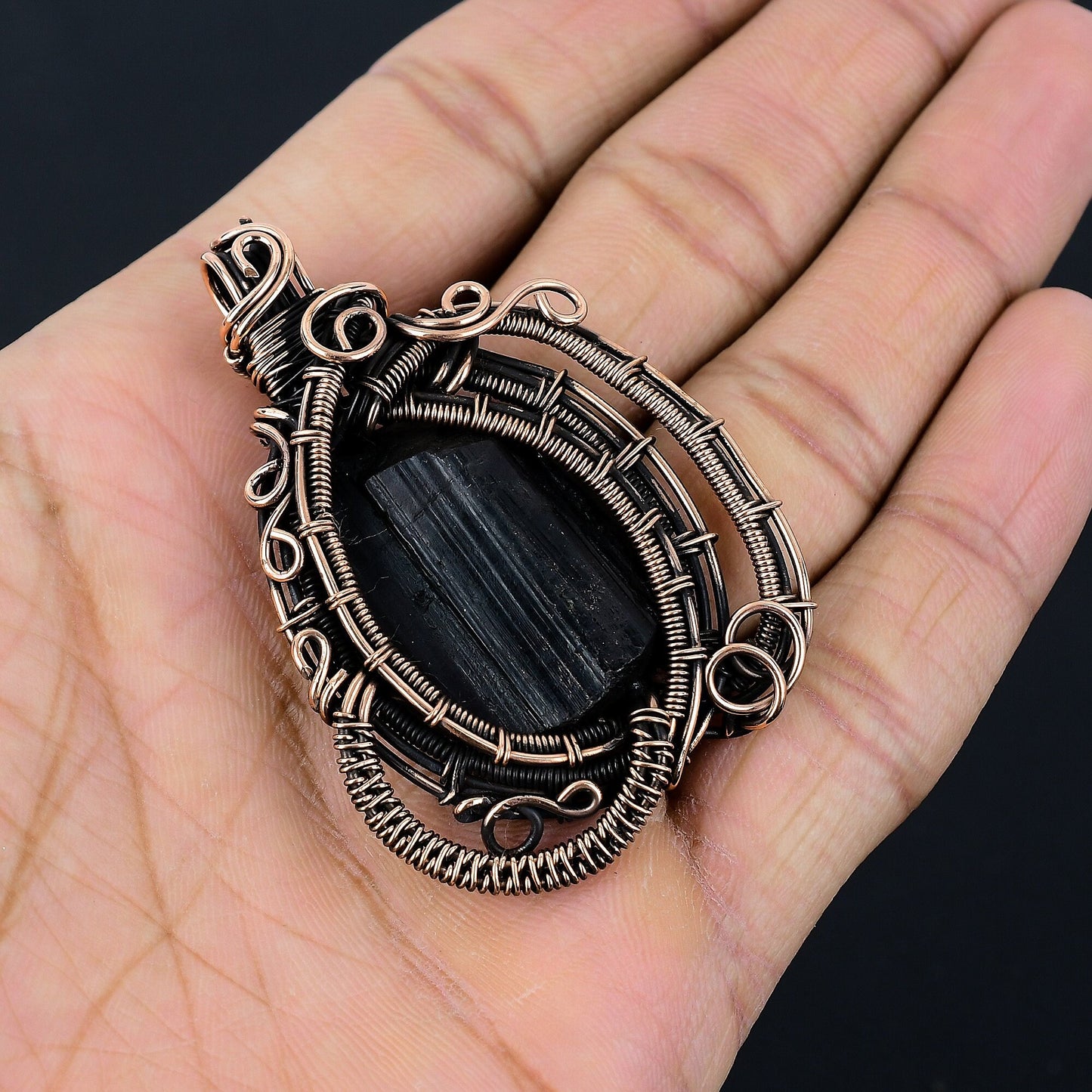 Black Tourmaline Gemstone Pendant