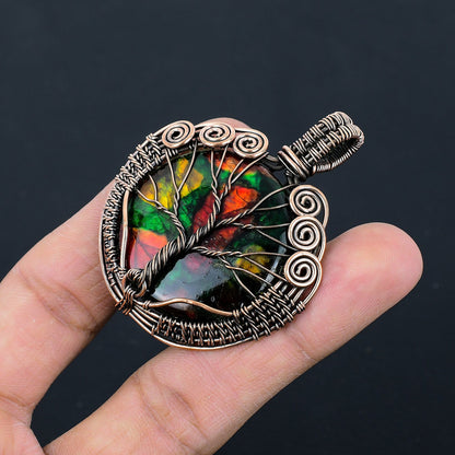 Multi-Colour Labradorite Gemstone Tree of Life Pendant