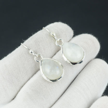 Sterling Silver Rainbow Moonstone Earrings
