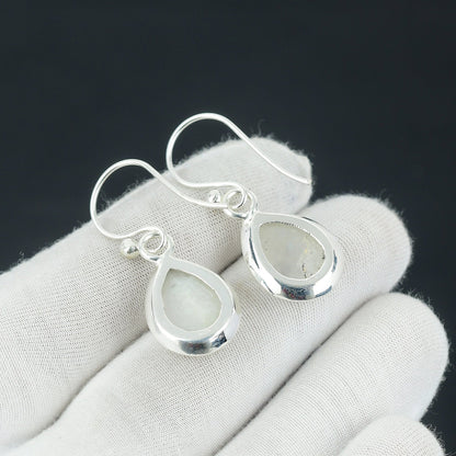 Sterling Silver Rainbow Moonstone Earrings