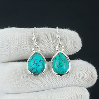 Turquoise Gemstone Sterling Silver Earrings
