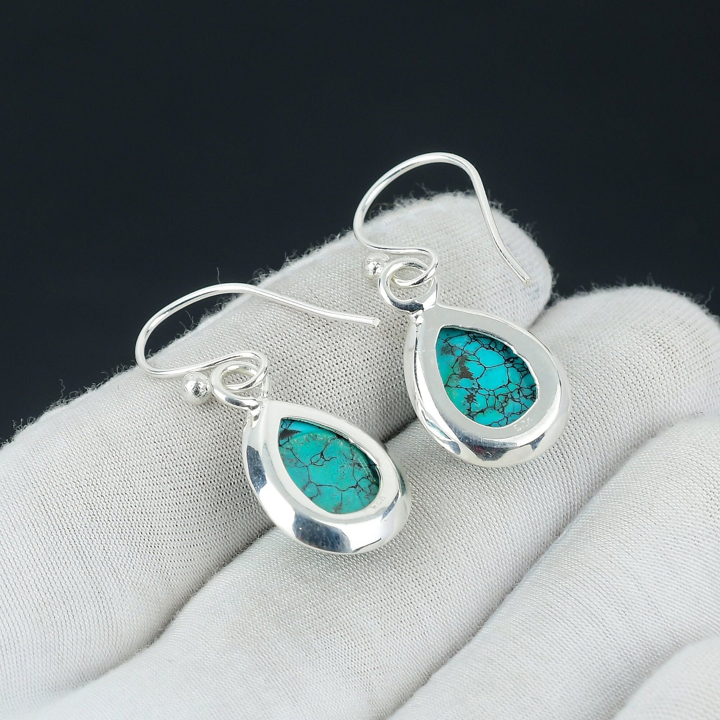 Turquoise Gemstone Sterling Silver Earrings
