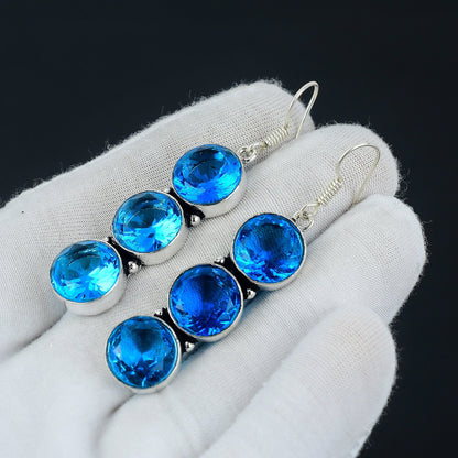 Blue Topaz Gemstone Earring