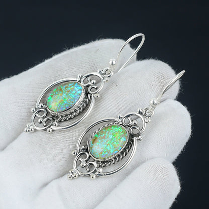 Yellow Fire Opal Dangle Earrings