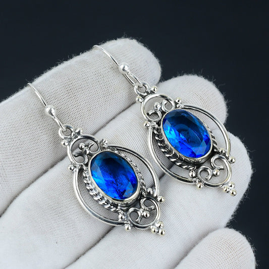 London Blue Topaz Gemstone Earrings