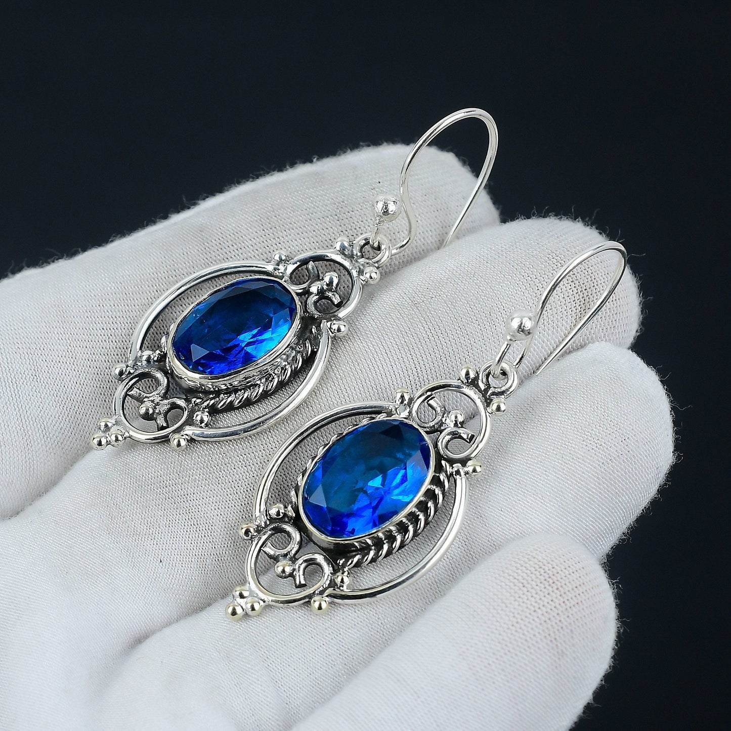 London Blue Topaz Gemstone Earrings