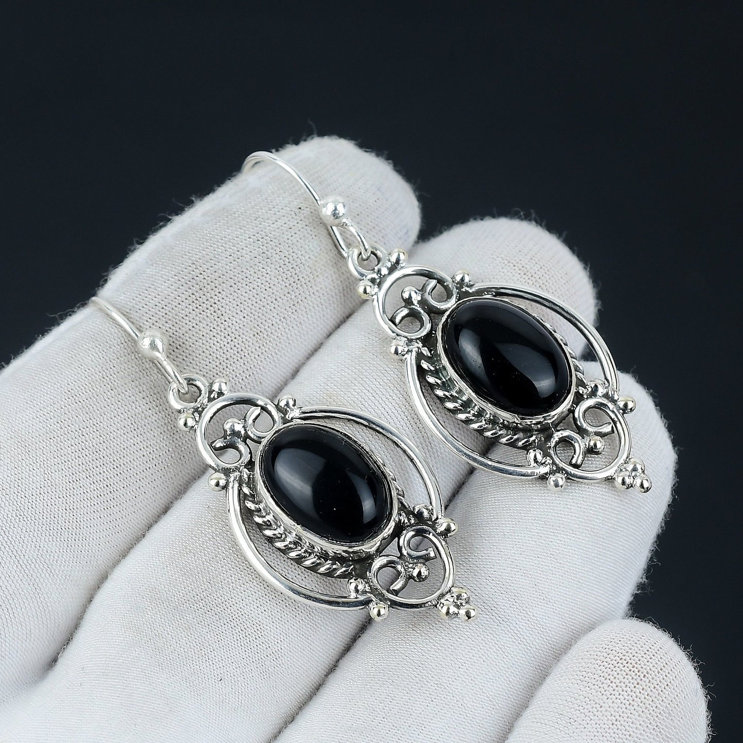 Black Onyx Gemstone Earrings