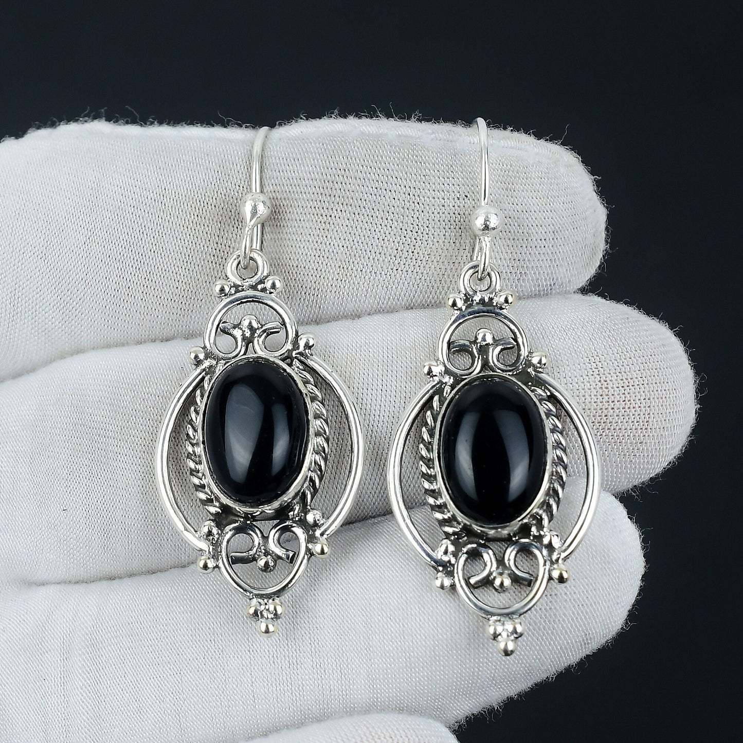 Black Onyx Gemstone Earrings