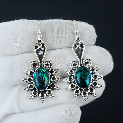 Blue Opal Gemstone Earrings