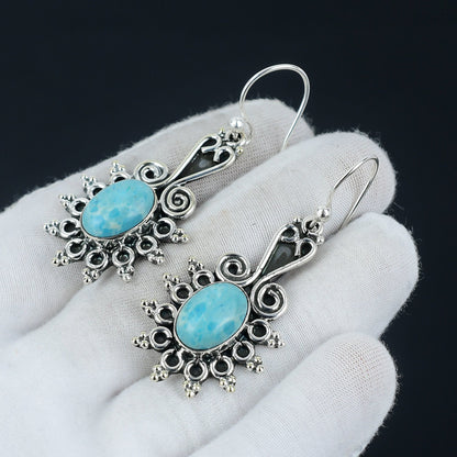 Blue Larimar Gemstone Earrings