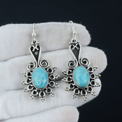 Blue Larimar Gemstone Earrings