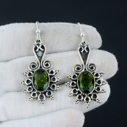 Green Peridot Gemstone Earrings