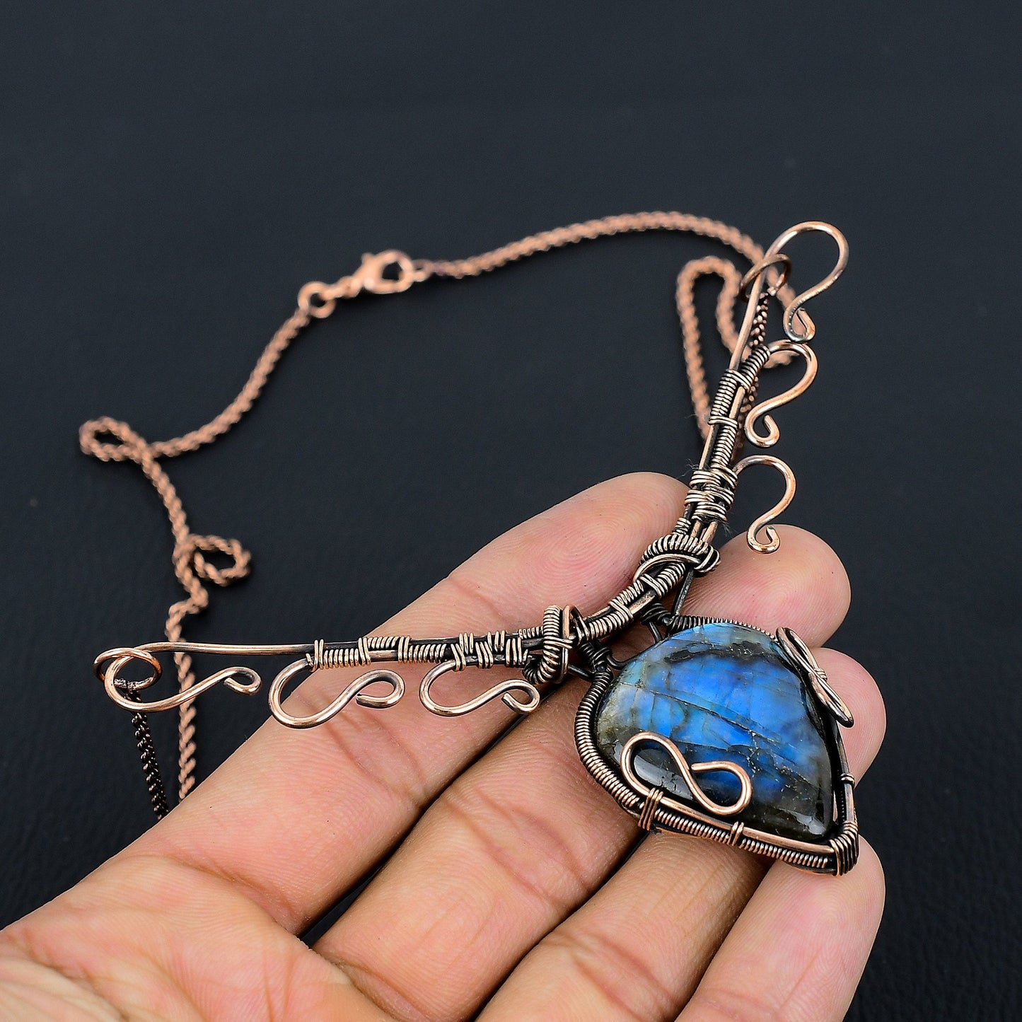 Blue Labradorite Gemstone Pendant