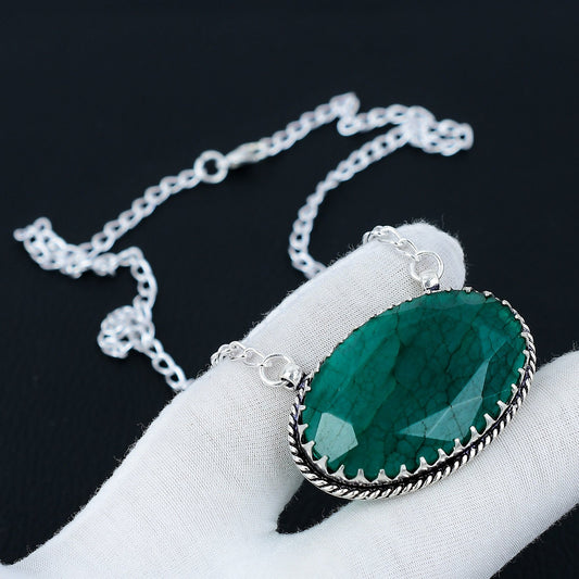 Green Emerald Gemstone Necklace