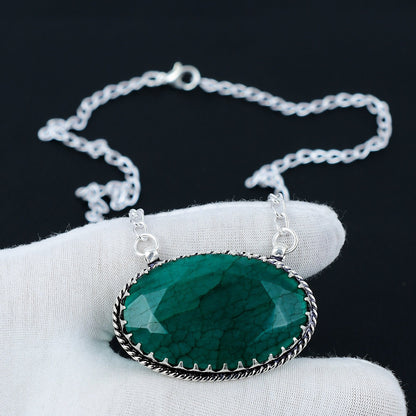 Green Emerald Gemstone Necklace