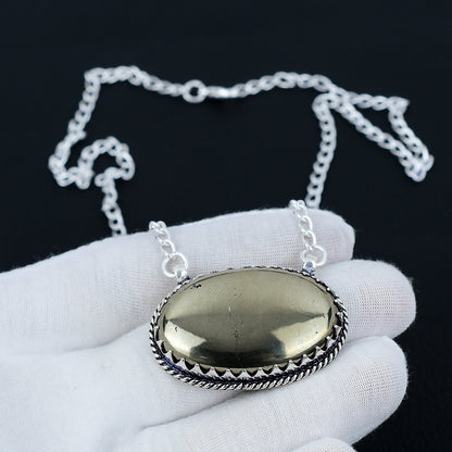 Gold Pyrite Gemstone Necklace
