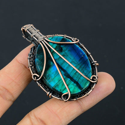Neon Fire Labradorite Gemstone Pendant