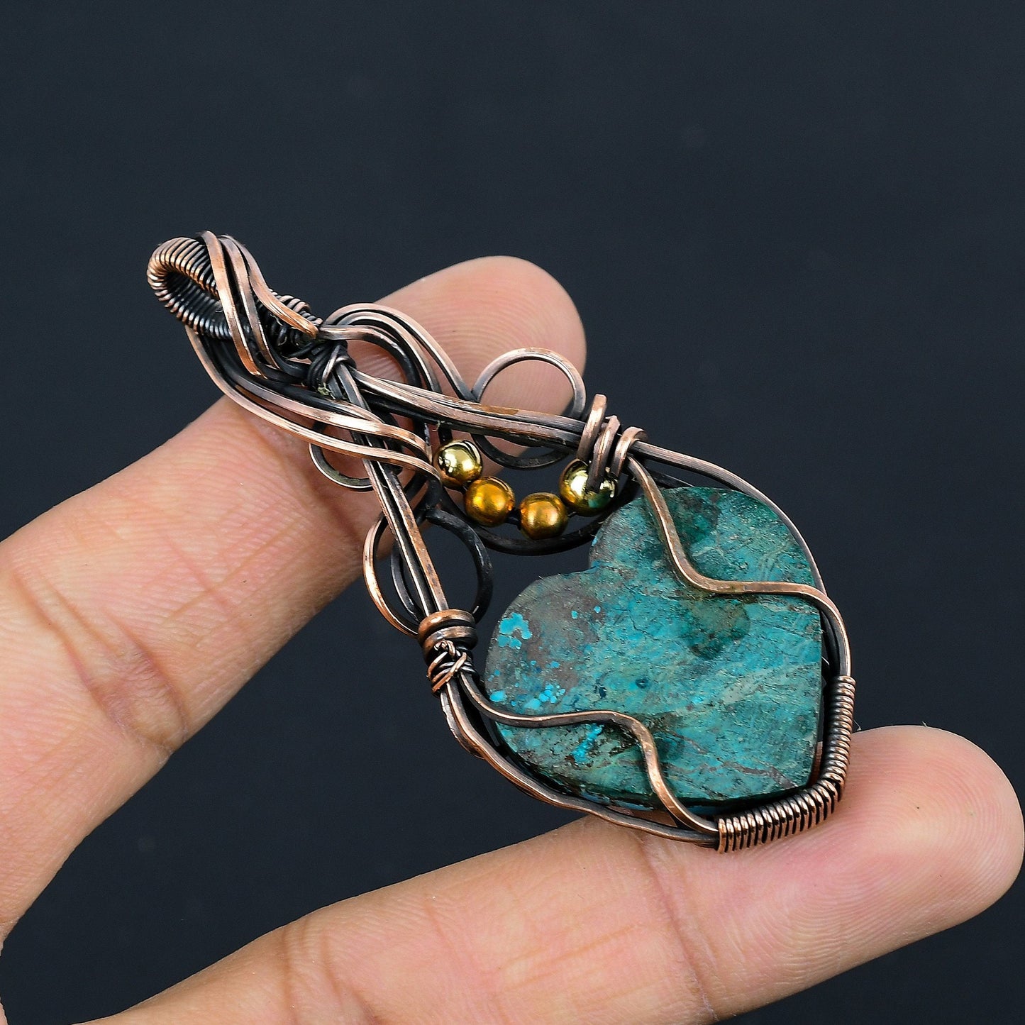 Turquoise Gemstone Heart Pendant