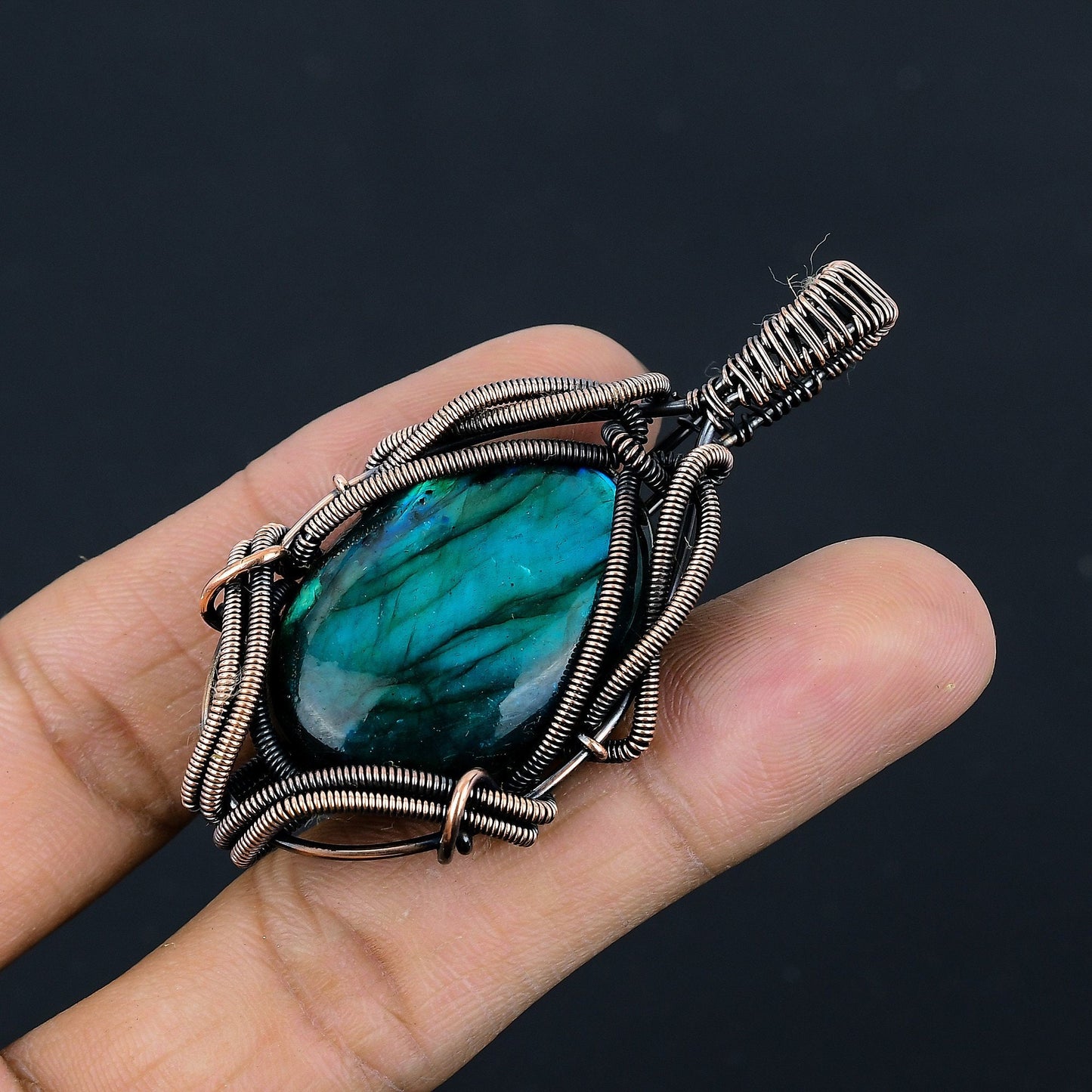 Neon Fire Labradorite Gemstone Pendant