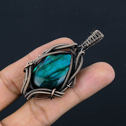 Neon Fire Labradorite Gemstone Pendant