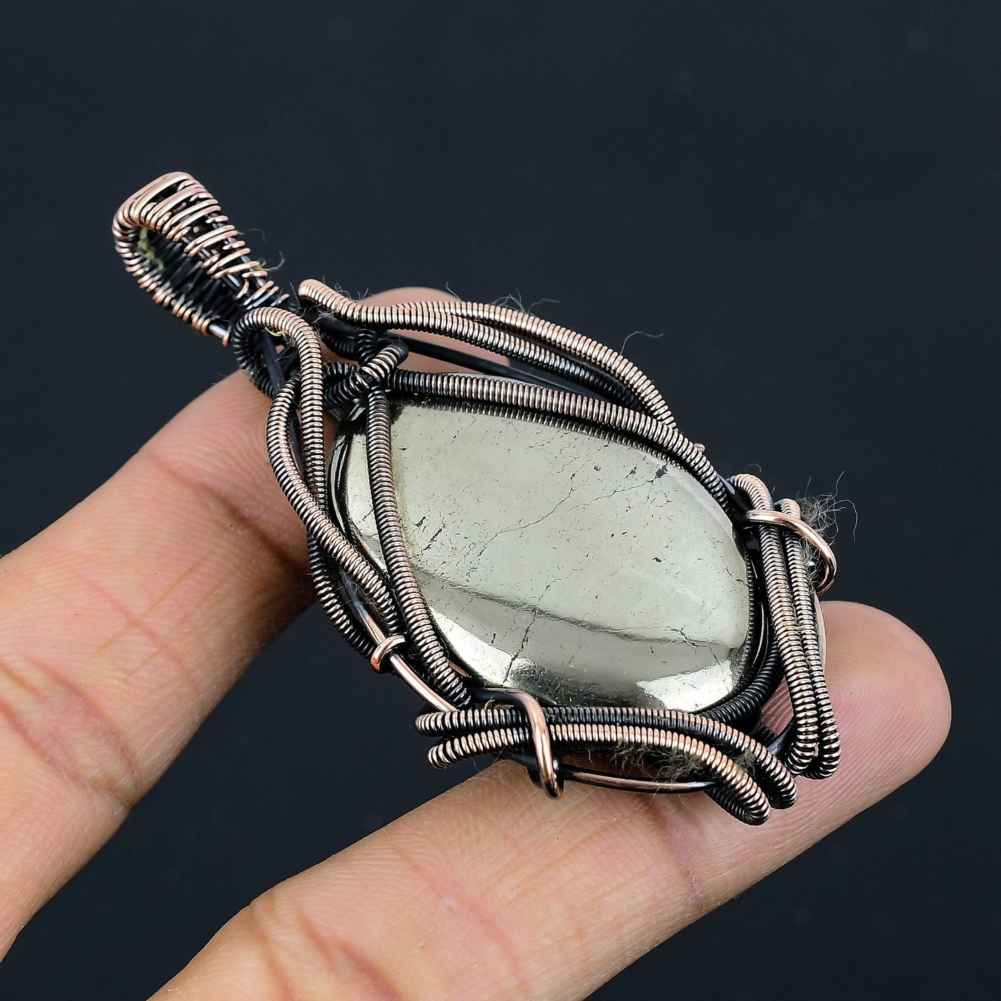 Golden Apache Pyrite Gemstone Pendant