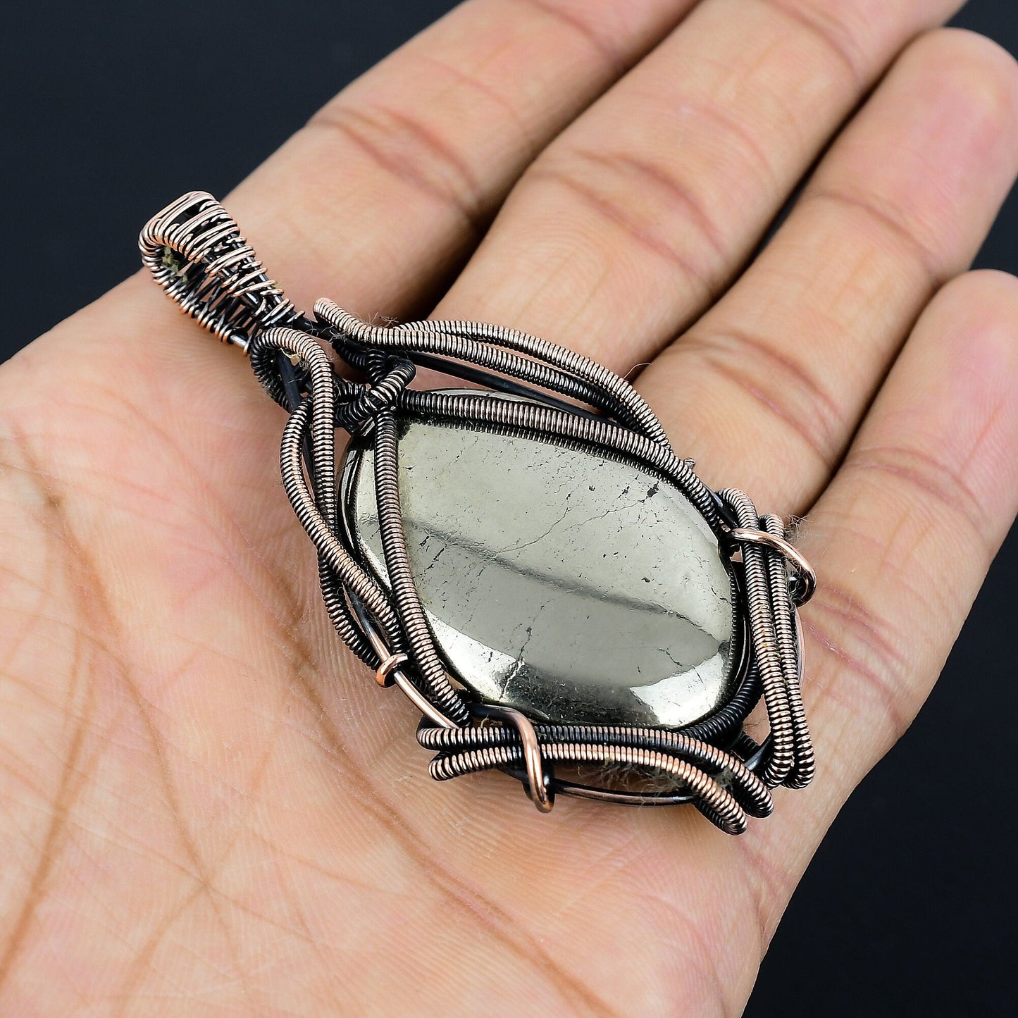 Golden Apache Pyrite Gemstone Pendant