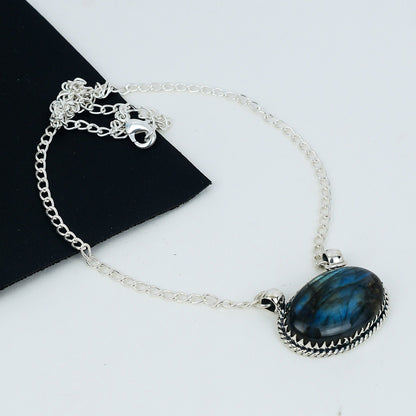 Blue Labradorite Gemstone Necklace