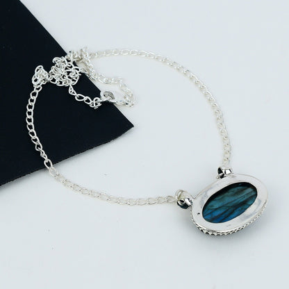 Blue Labradorite Gemstone Necklace
