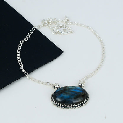Blue Labradorite Gemstone Necklace