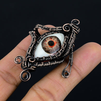 Brown Human Eye Gemstone Pendant