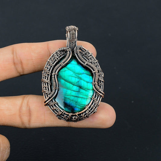 Neon Fire Labradorite Gemstone Pendant