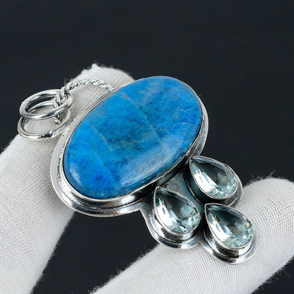 Blue Apatite & Swiss Blue Topaz Gemstone Pendant