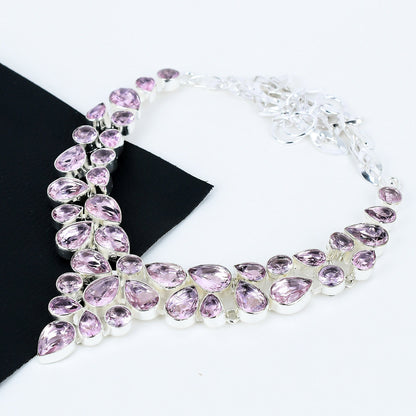 Pink Kunzite Gemstone Necklace