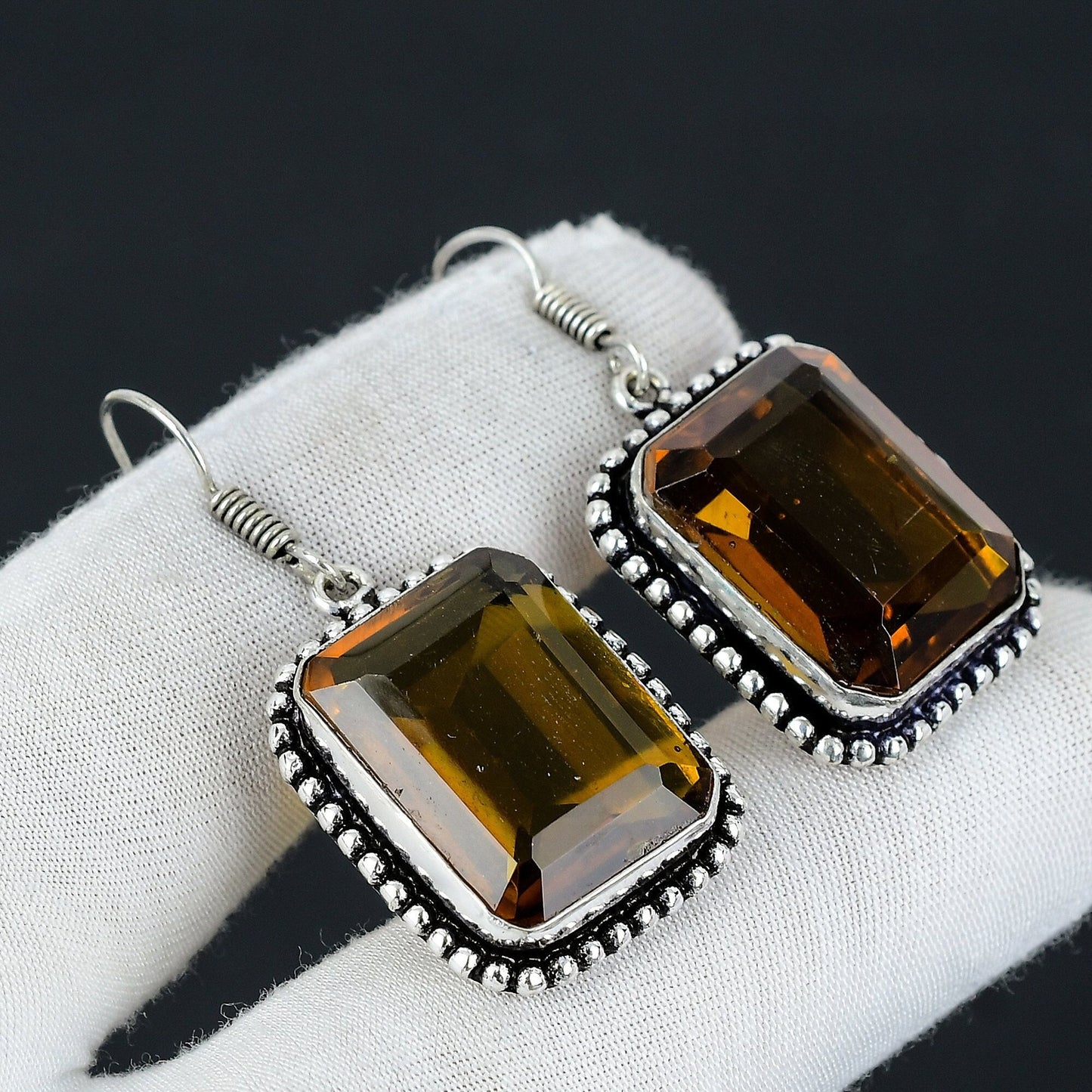 Honey Topaz Gemstone Earrings