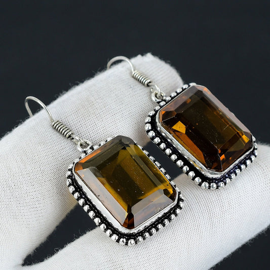 Honey Topaz Gemstone Earrings