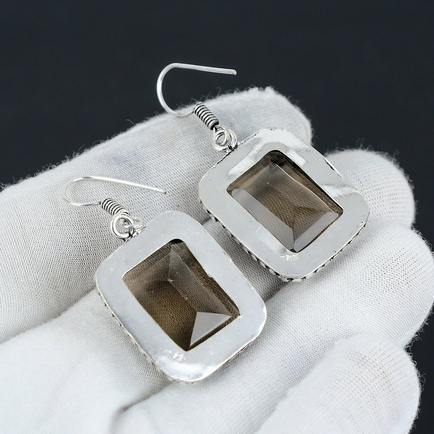 Smoky Brown Topaz Gemstone Earrings