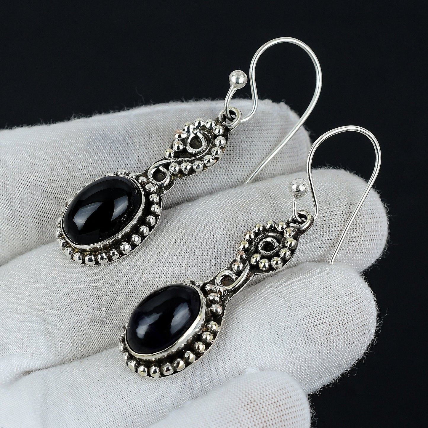 Black Onyx Gemstone Earrings