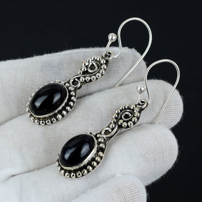 Black Onyx Gemstone Earrings